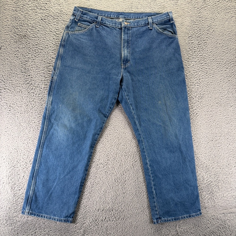 Dickies Jeans Mens 40x30 Blue Cotton Denim Straight Relaxed Carpenter Workwear